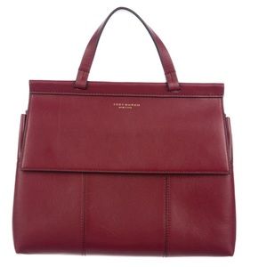Tory Burch Block T satchel in burgundy